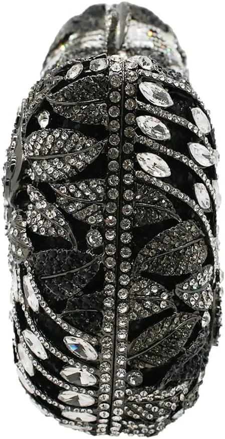 RomanticDesign Women Flower Butterfly Evening Bag Sparkly Rhinestone Bride Clutch Purse Party Prom Banquet Handbag