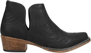 ROPER Womens Ava Embroidered Snip Toe Casual Boots Ankle Low Heel 1-2" - Black - Size 8.5 M