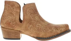ROPER Womens Ava Embroidered Snip Toe Casual Boots Ankle Low Heel 1-2" - Brown - Size 9.5 M