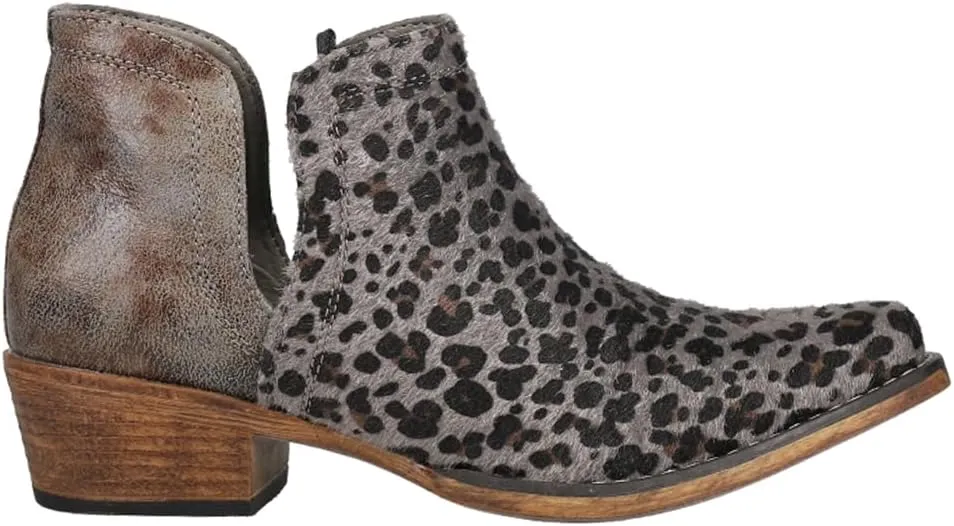 ROPER Womens Ava Embroidered Snip Toe Casual Boots Ankle Low Heel 1-2" - Brown