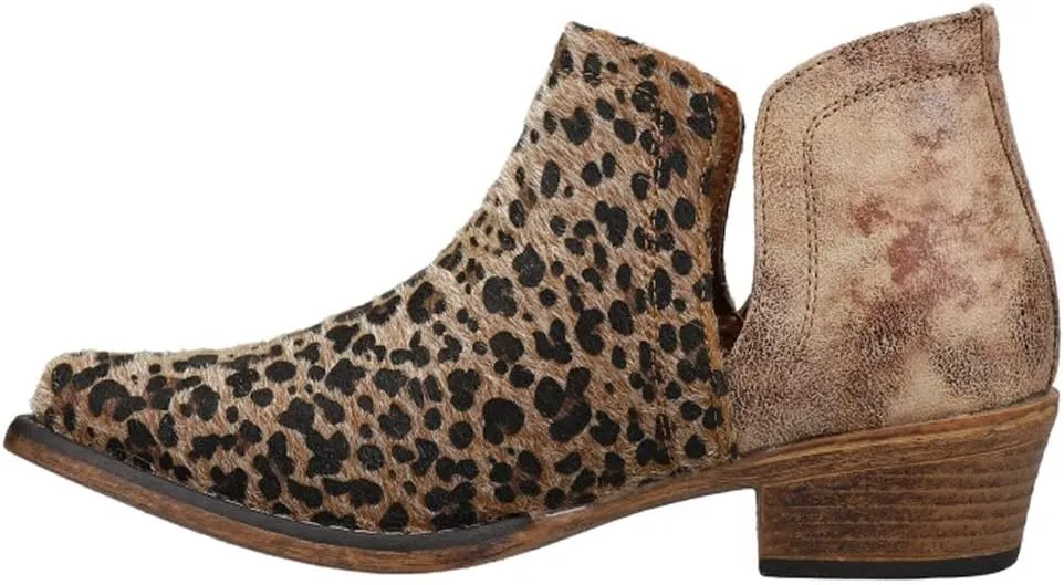 ROPER Womens Ava Embroidered Snip Toe Casual Boots Ankle Low Heel 1-2" - Brown