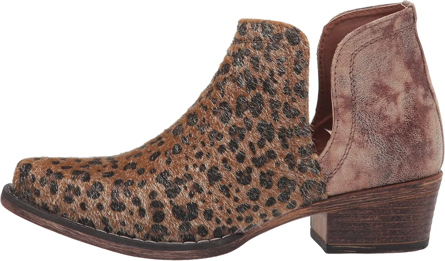 ROPER Womens Ava Embroidered Snip Toe Casual Boots Ankle Low Heel 1-2" - Brown