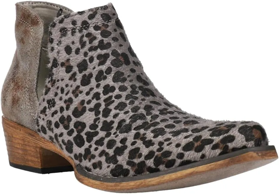 ROPER Womens Ava Embroidered Snip Toe Casual Boots Ankle Low Heel 1-2" - Brown