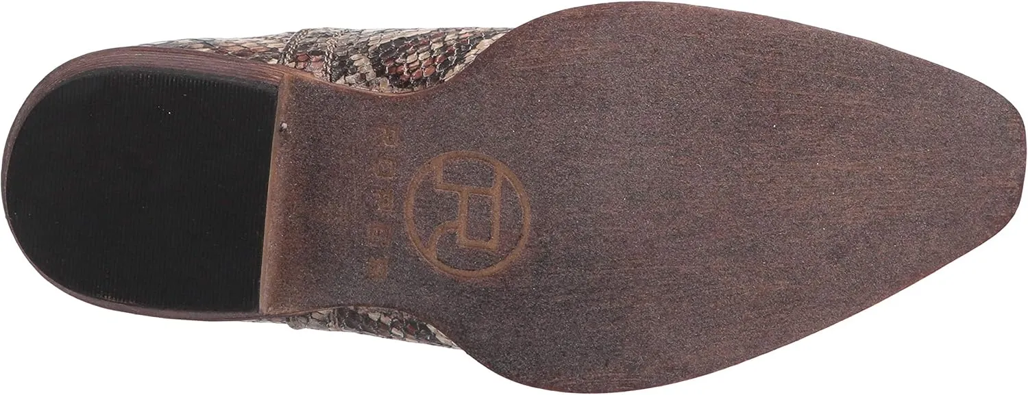 ROPER Womens Ava Embroidered Snip Toe Casual Boots Ankle Low Heel 1-2" - Brown
