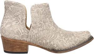 ROPER Womens Ava Southwest Embroidered Snip Toe Casual Boots Ankle Low Heel 1-2" - Brown