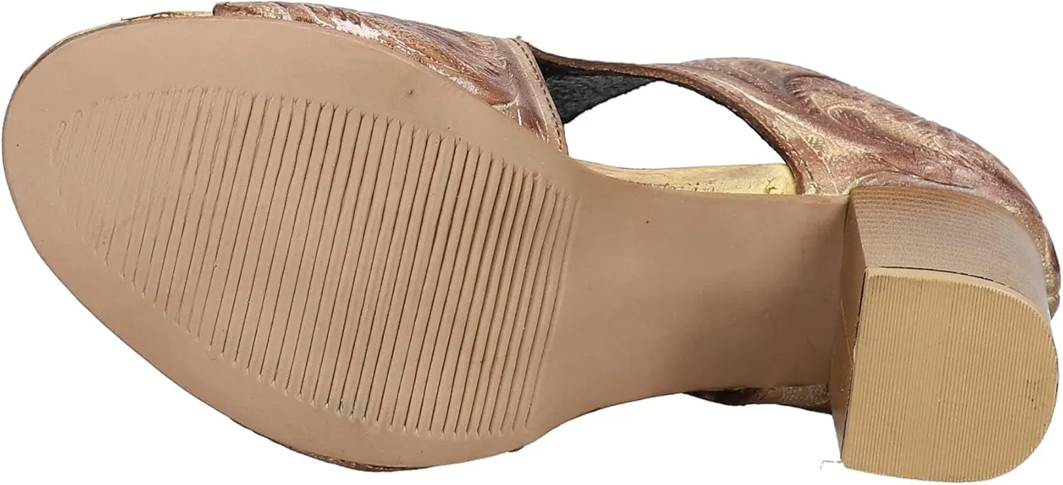 ROPER Women's Mika Embossed Open Toe Shooties Moccasin