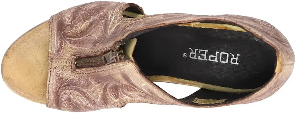 ROPER Women's Mika Embossed Open Toe Shooties Moccasin