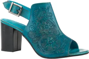 ROPER Womens Mika Floral Embossed Peep Toe Shootie Pumps Dress Casual Casual High Heel 3" & Up - Brown