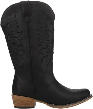 ROPER Womens Riley Cord Embroidered Snip Toe Casual Boots Mid Calf Low Heel 1-2" - Black
