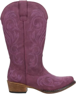 ROPER Womens Riley Embroidered Snip Toe Casual Boots Mid Calf Low Heel 1-2" - Purple