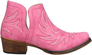 ROPER Womens Riley Shorty Embroidered Snip Toe Casual Boots Ankle Low Heel 1-2" - Black