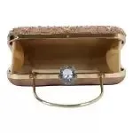 Rose Gold Luxe Embellished Clutch – Diamond Elegance