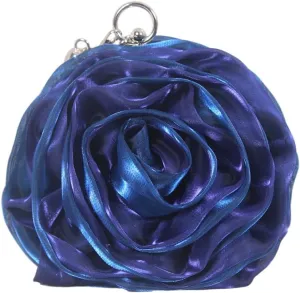 Rose Shaped Evening Bag Soft Satin Clutch Purse Floral Wristlet Handbag for Women Wedding Party Purse