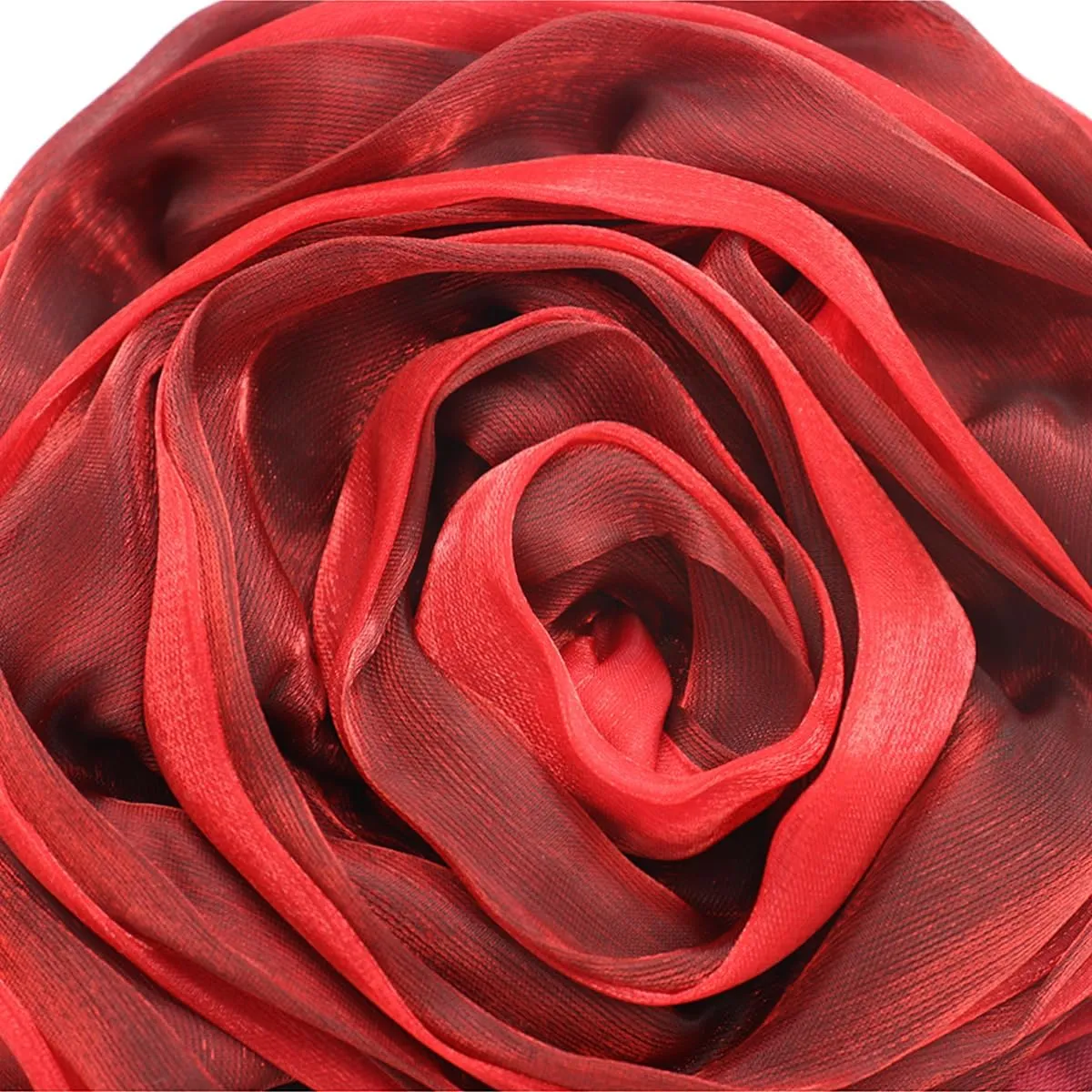 Rose Shaped Evening Bag Soft Satin Clutch Purse Floral Wristlet Handbag for Women Wedding Party Purse