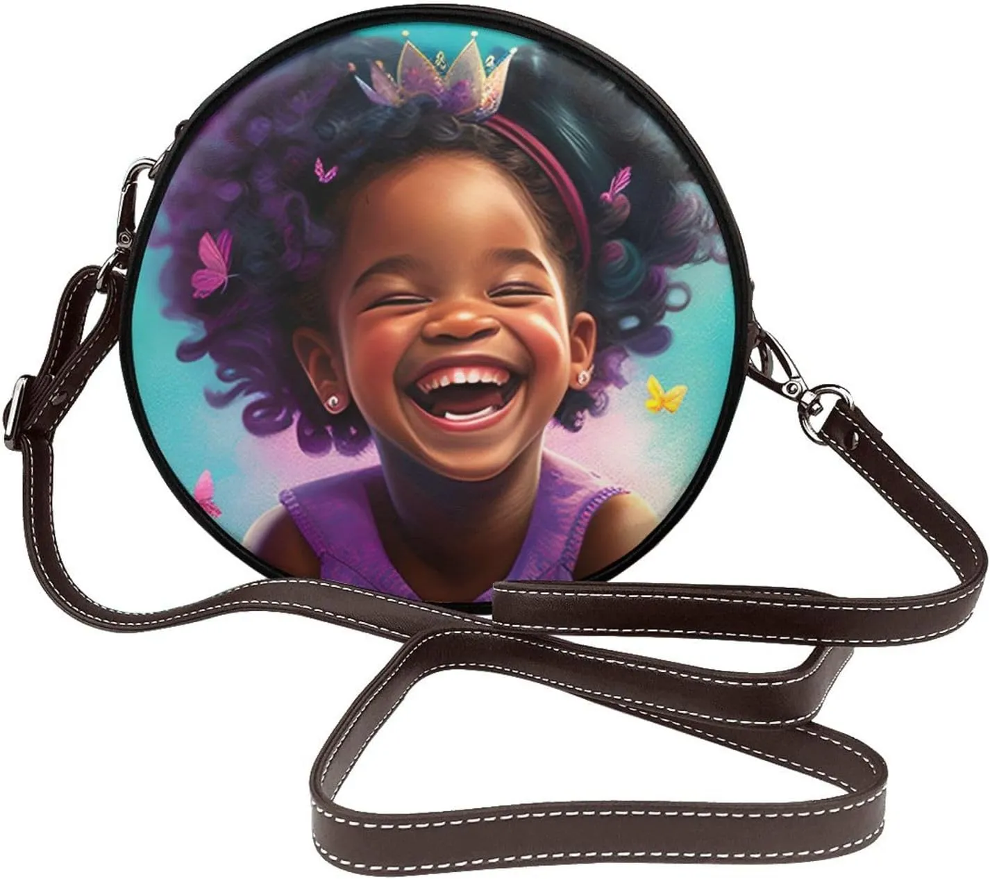 Round Crossbody Shoulder Bag Circle Purse Handbags for Women Small Fashion Clutch Evening Wallet