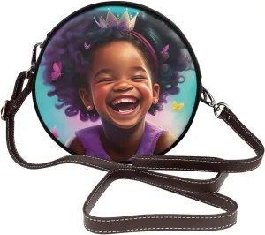 Round Crossbody Shoulder Bag Circle Purse Handbags for Women Small Fashion Clutch Evening Wallet