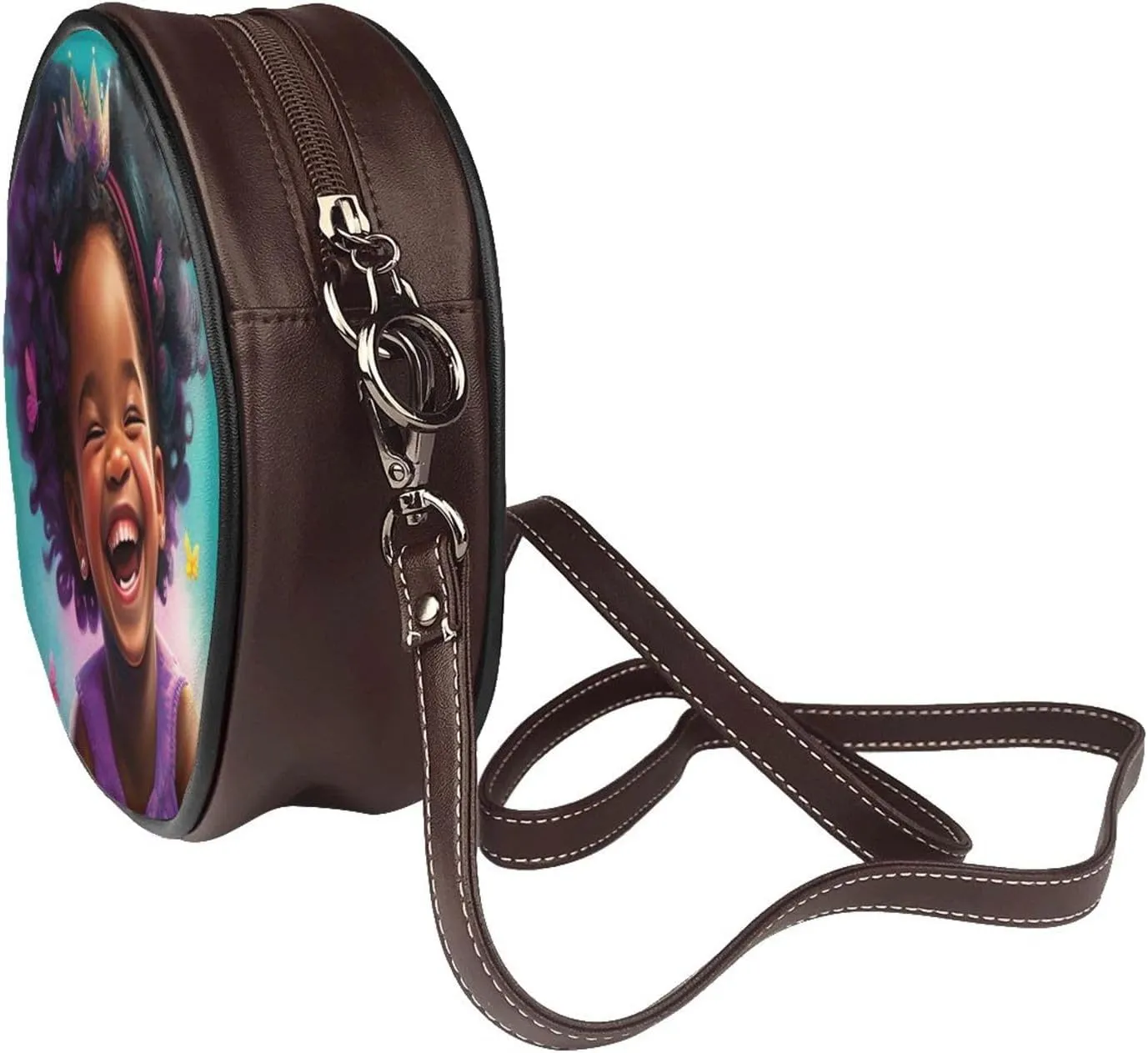 Round Crossbody Shoulder Bag Circle Purse Handbags for Women Small Fashion Clutch Evening Wallet