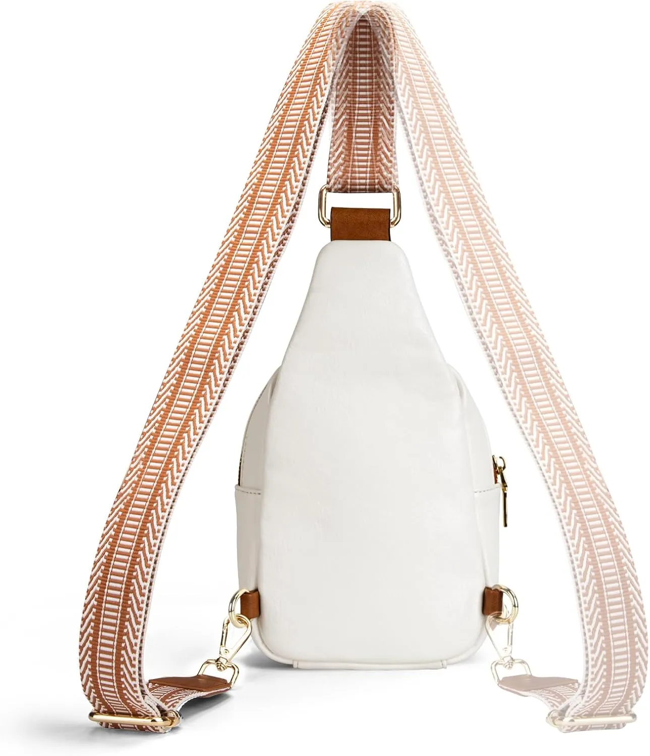 RUNBOX Small Sling Bag for Women, Leather Crossbody Fanny Packs Chest Bag with Adjustable Strap for Travel