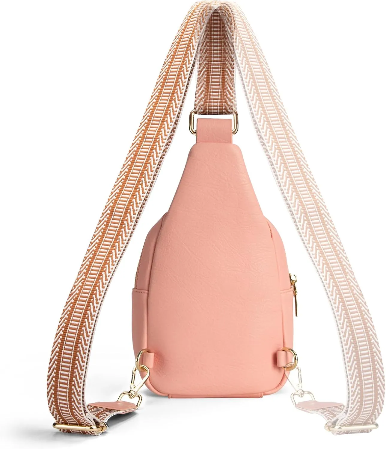 RUNBOX Small Sling Bag for Women, Leather Crossbody Fanny Packs Chest Bag with Adjustable Strap for Travel