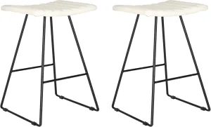 Safavieh Home Collection Akito Mid-Century Modern White 26-inch Counter Stool