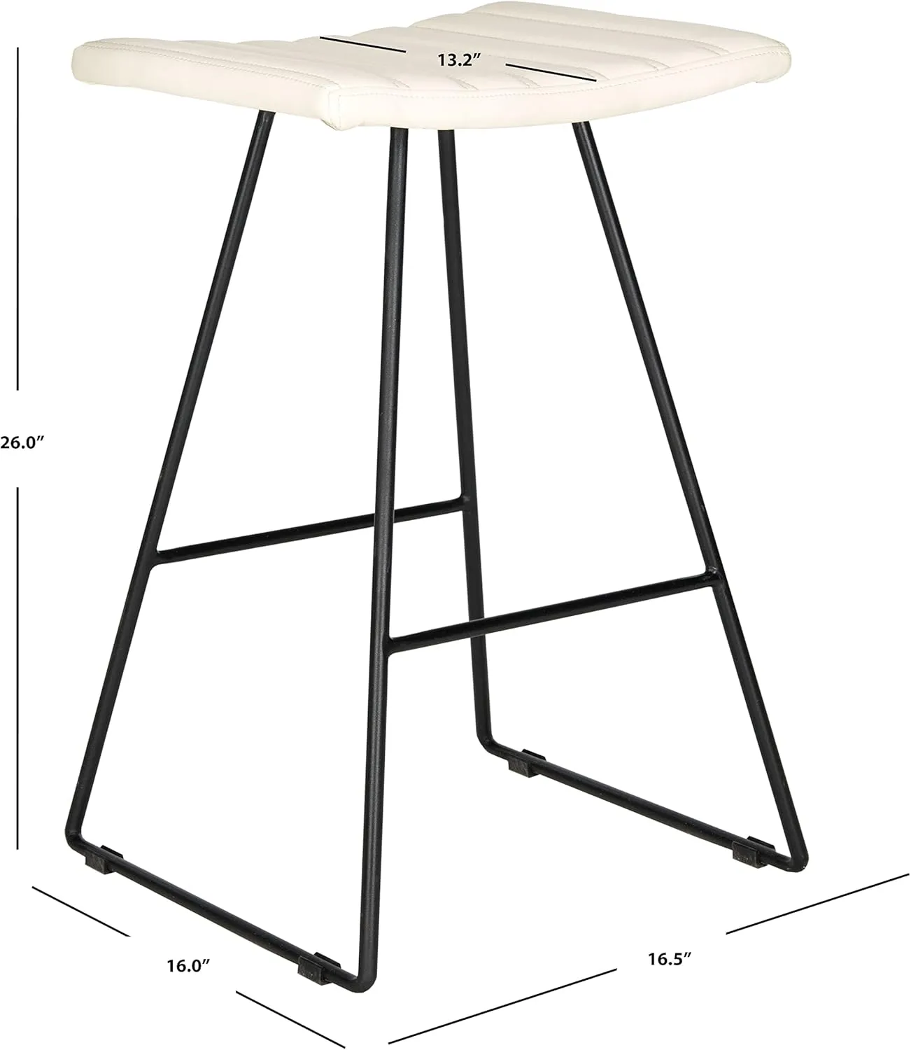 Safavieh Home Collection Akito Mid-Century Modern White 26-inch Counter Stool