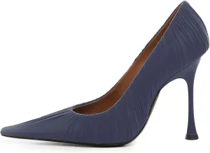 sarawill Women Chic Stiletto High Heel Pumps Fashion Satin Folds Sexy Square Toe Slip on Shoes Formal Party Prom Dress Shoes Size 5-12 US
