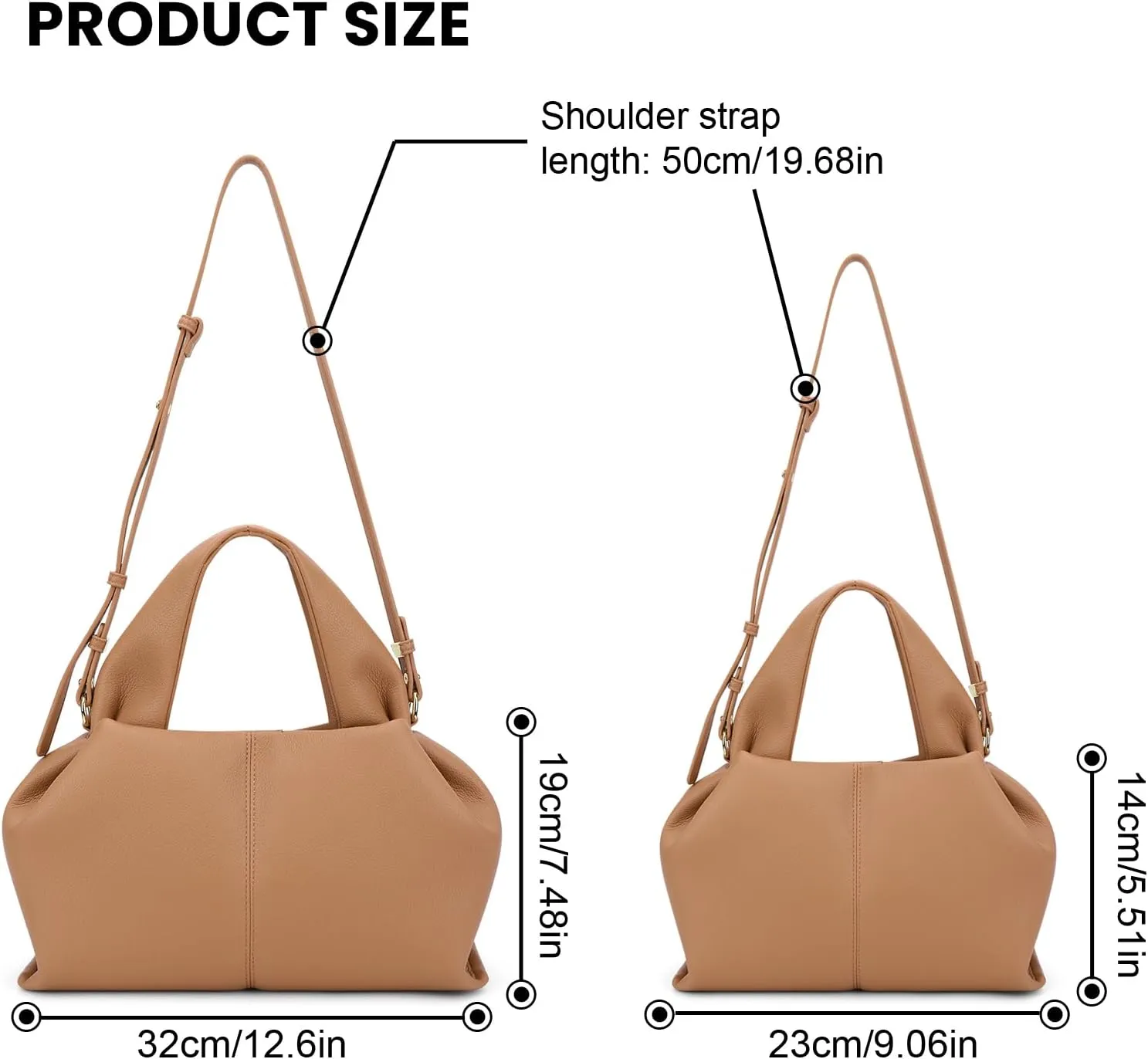 Satchel Purses and Handbags for Women Faux Leather Clutch Purse Cloud Tote Shoulder Bags Fashion Hobo Crossbody Bag