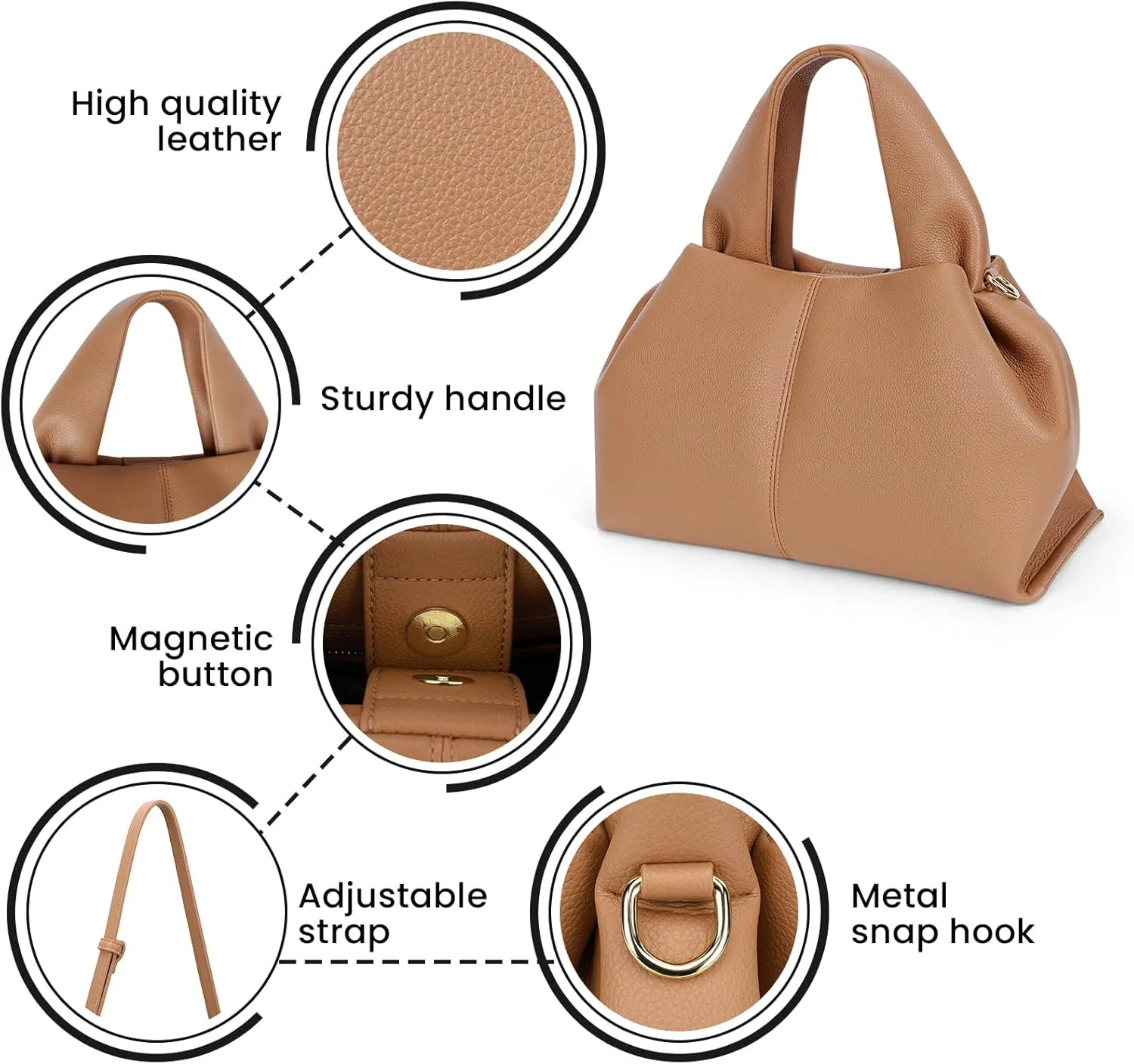 Satchel Purses and Handbags for Women Faux Leather Clutch Purse Cloud Tote Shoulder Bags Fashion Hobo Crossbody Bag