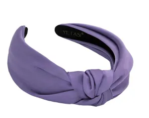 Satin Knotted Headband for Women (Dusty Purple, Adjustable Size)