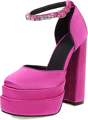 Scaoruki Women Fashion Platform Sandals Chunky High Heels