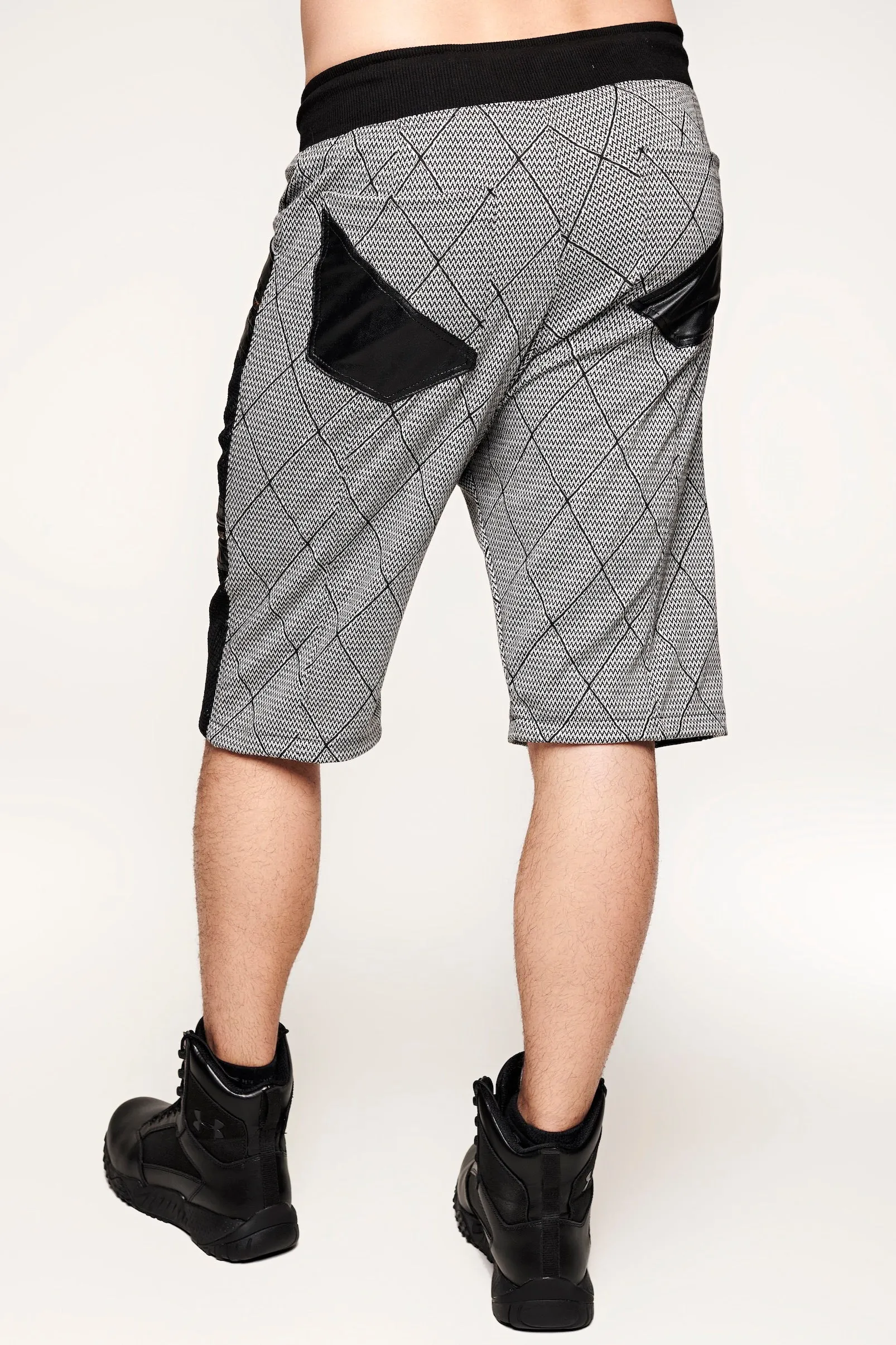 Scorpius Mesh Shorts - White Diamond Jacquard