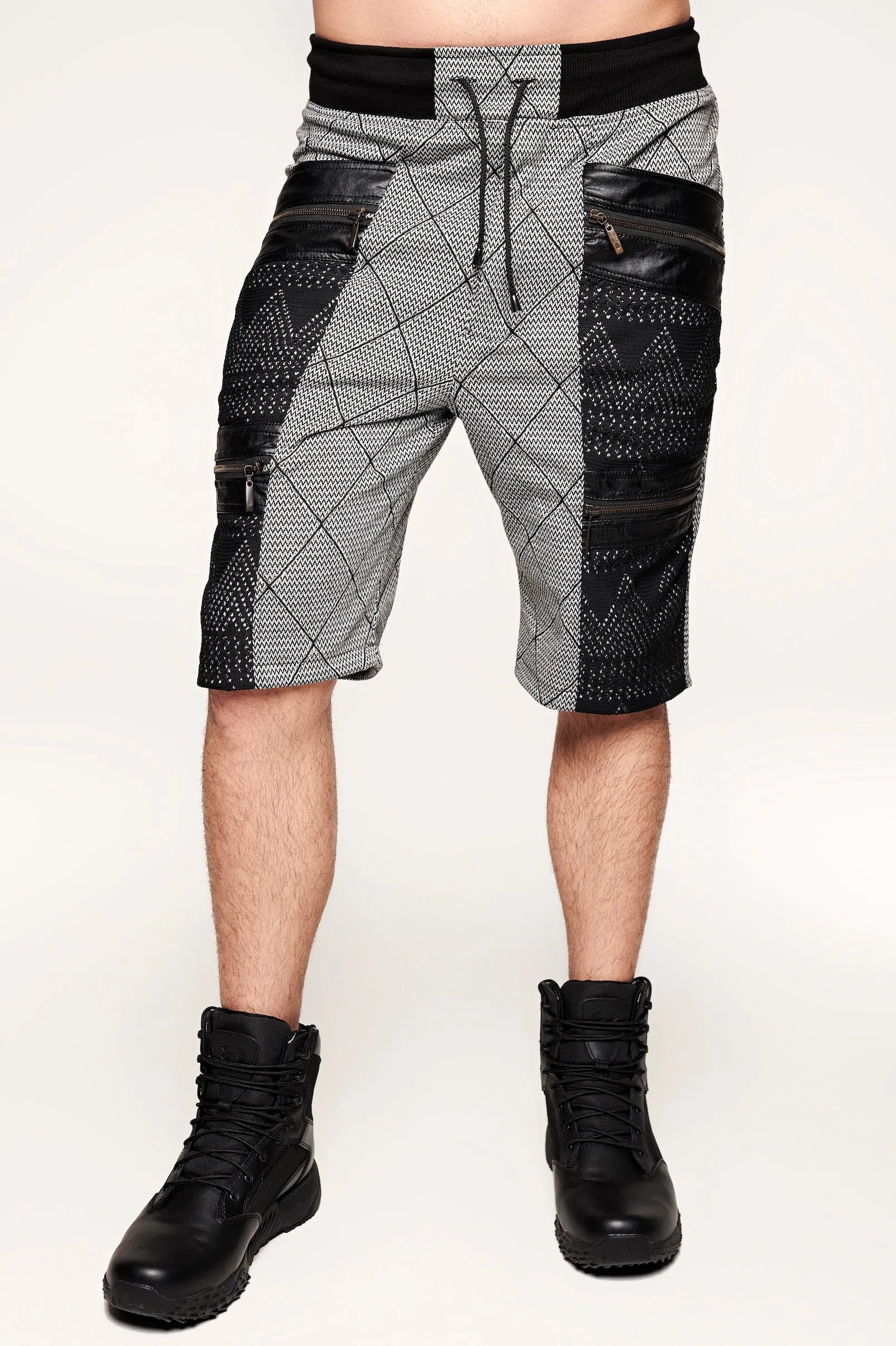 Scorpius Mesh Shorts - White Diamond Jacquard
