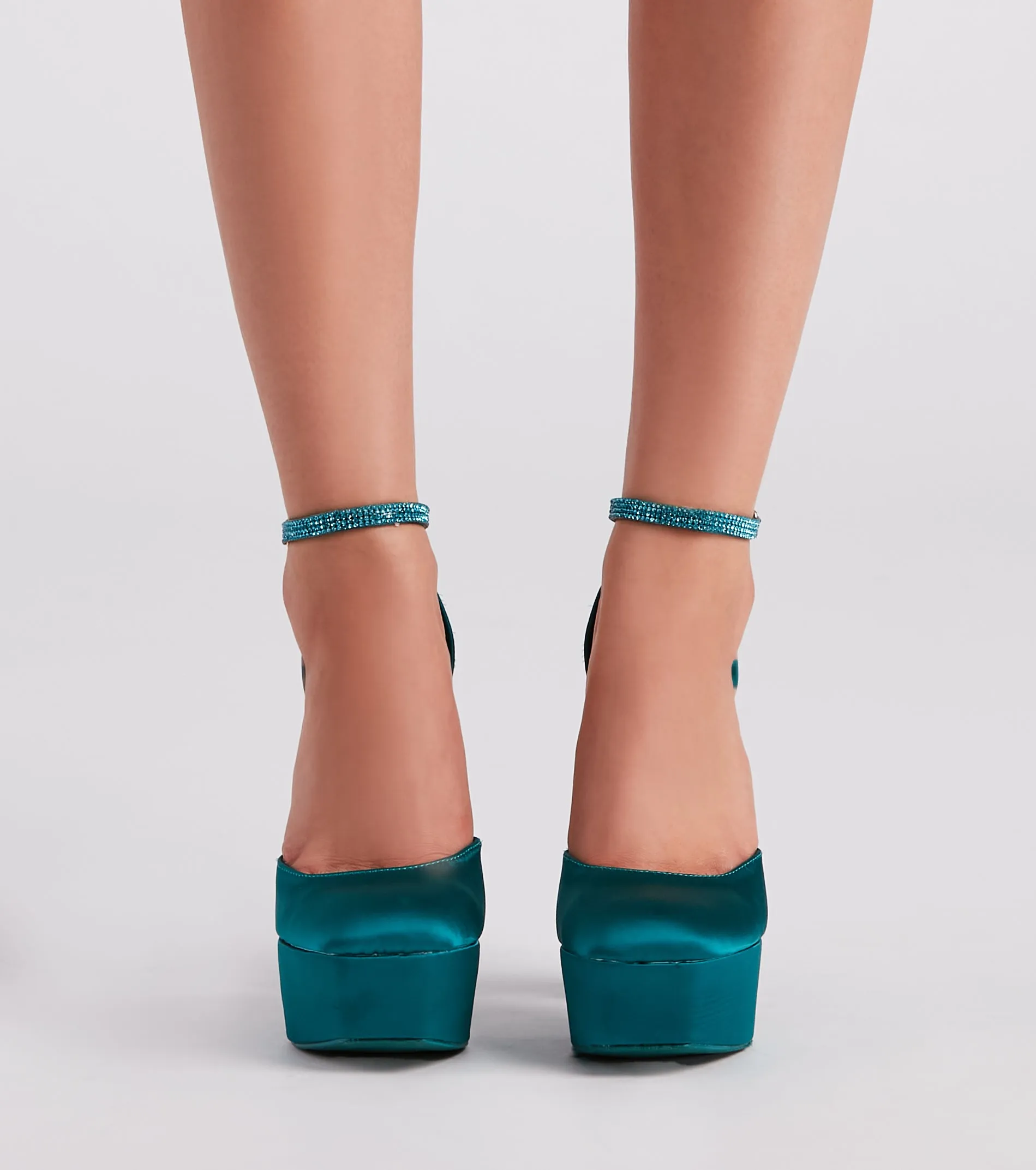 Season To Party Satin Platform Pumps