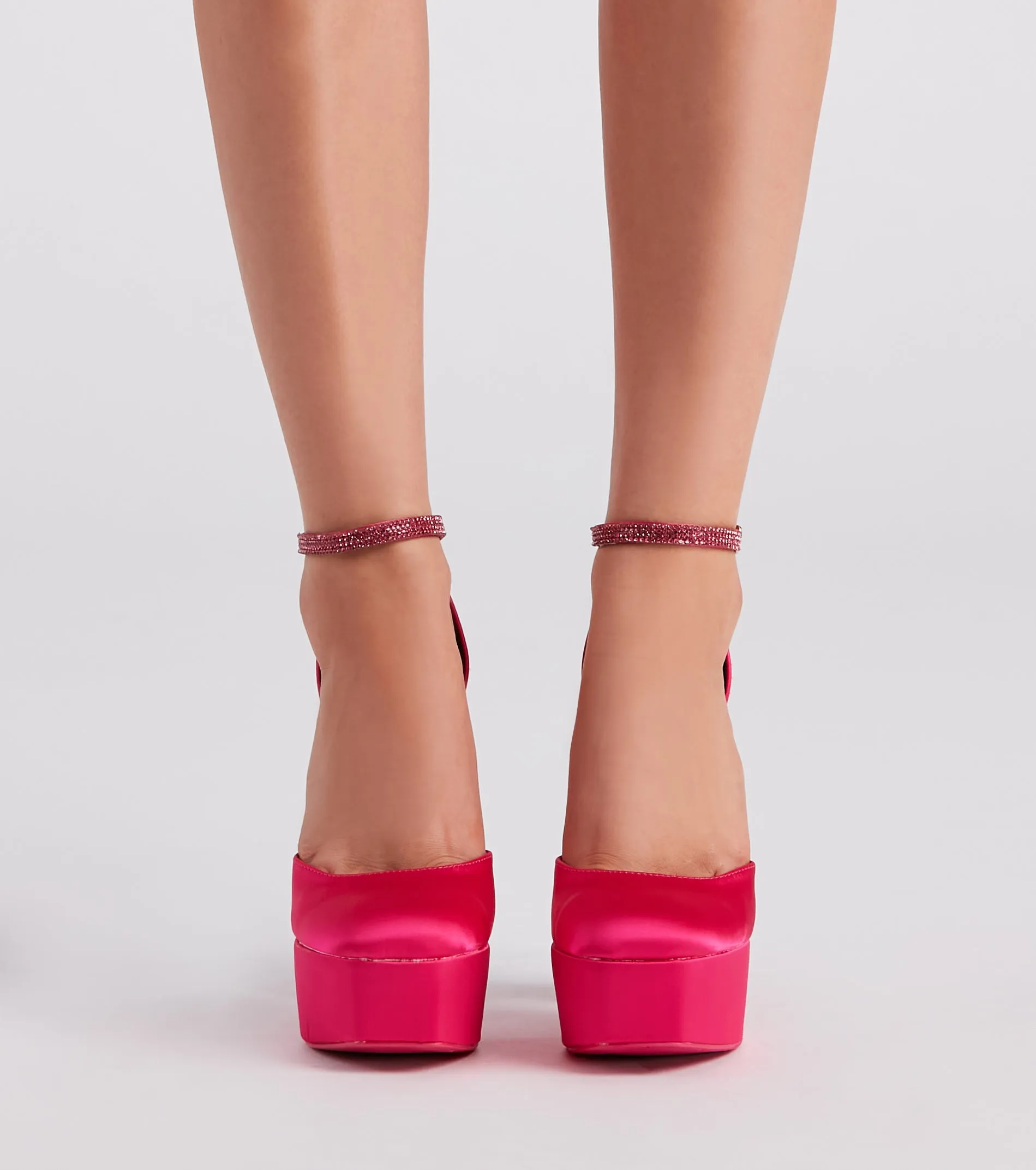 Season To Party Satin Platform Pumps
