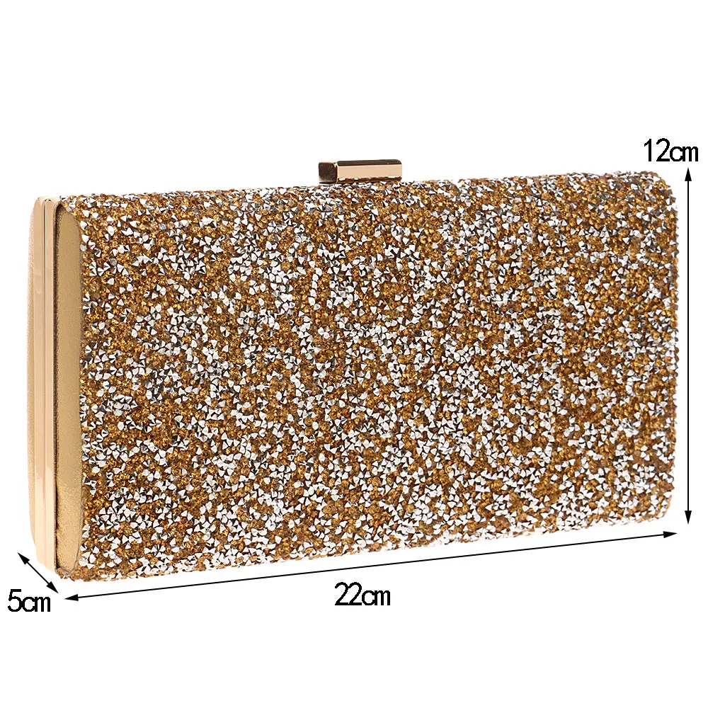 SEKUSA Women Diamond Rhinestone Clutch Crystal Chain Shoulder Small Purse Wedding Purse Party Evening Bags