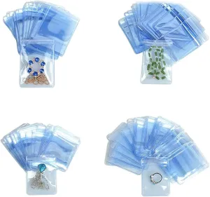 Self Seal Plastic Bags Zipper Lock Clear PVC Jewelry Packing Storage Bag for Zip Anti-oxidation Lock Poly Pouch (100, 13x13cm (5.1x5.1 inch))