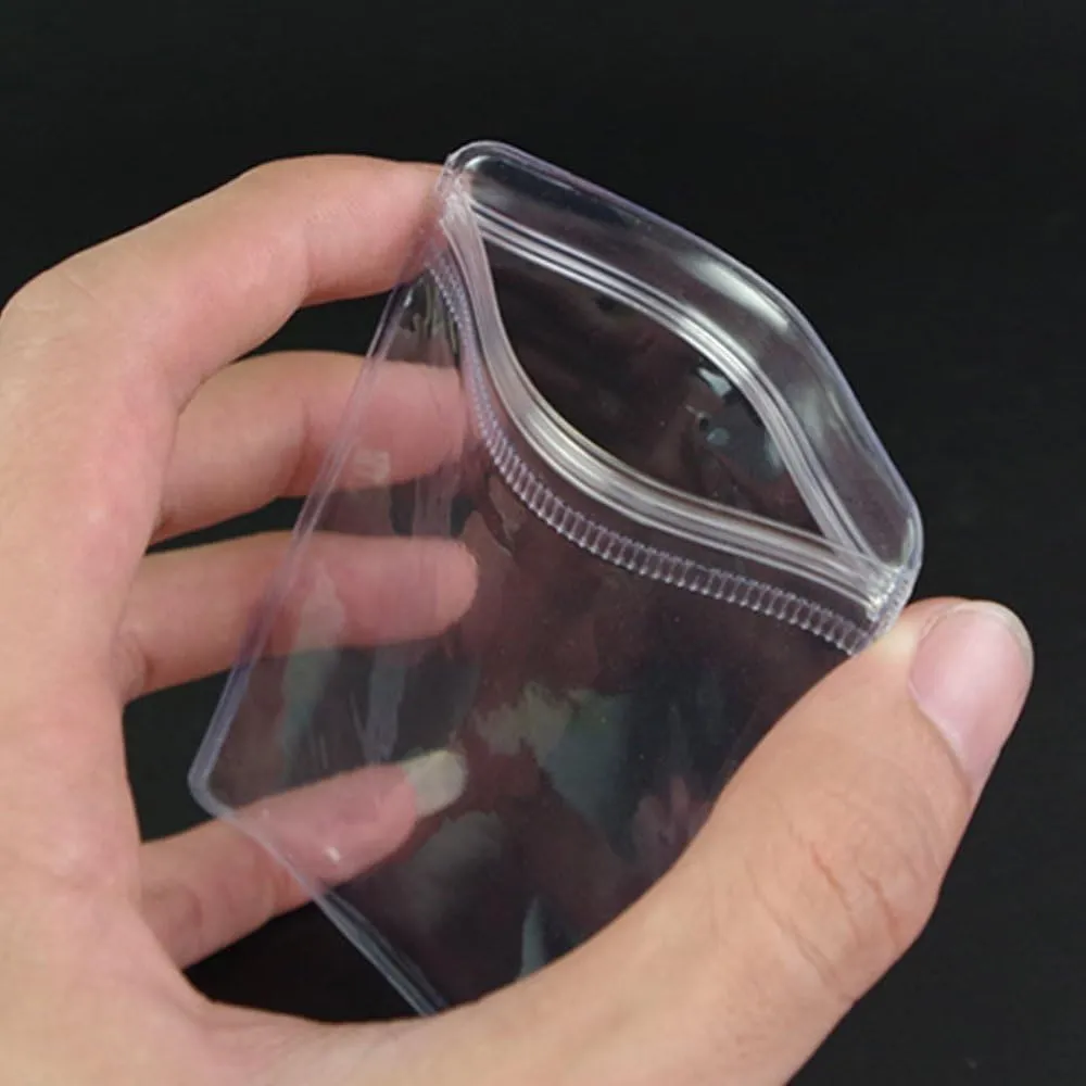 Self Seal Plastic Bags Zipper Lock Clear PVC Jewelry Packing Storage Bag for Zip Anti-oxidation Lock Poly Pouch (100, 7x11cm (2.7x4.3 inch))
