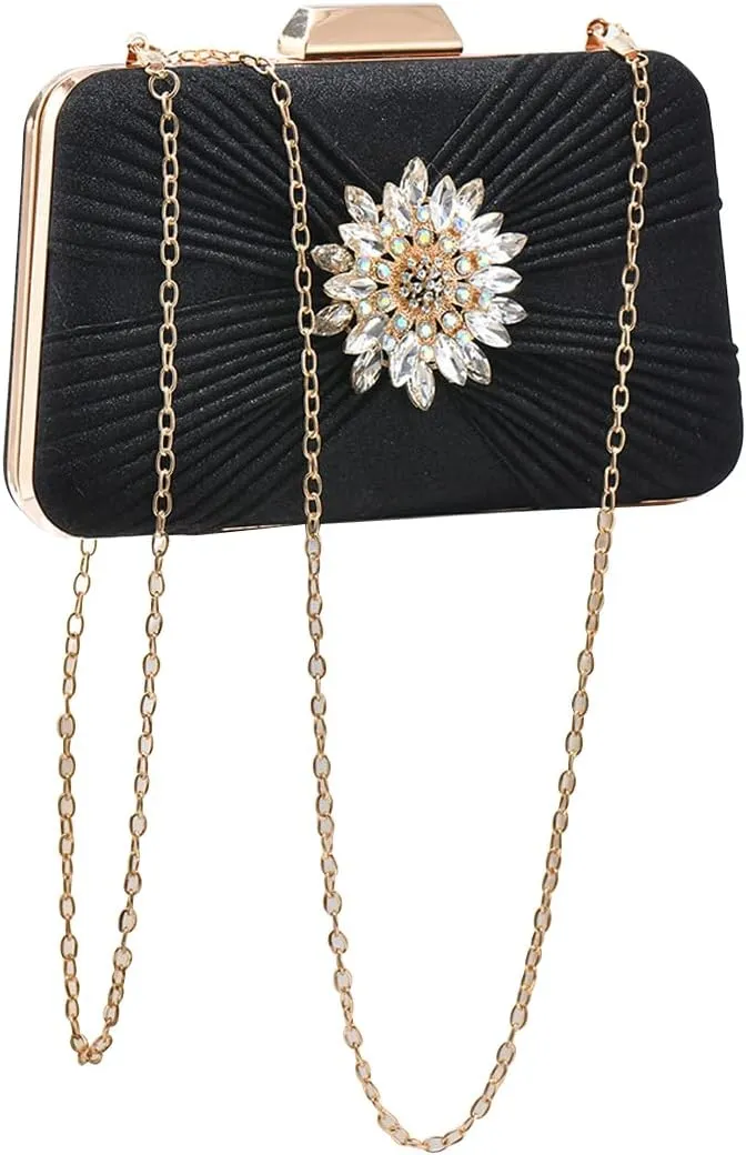 Sequin Evening Bag for Women Sparkly Rhinestone Clutch Bag Bridal Wedding Purse Glitter Crystal Shoulder Bag