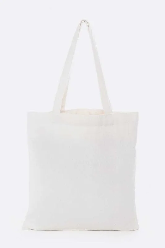 Sequins Lips Cotton Canvas Tote Bag