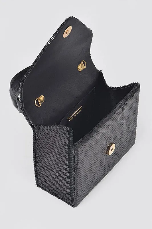 Sequins Top Handle Purse