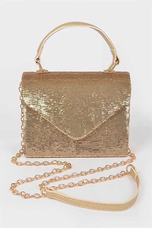 Sequins Top Handle Purse