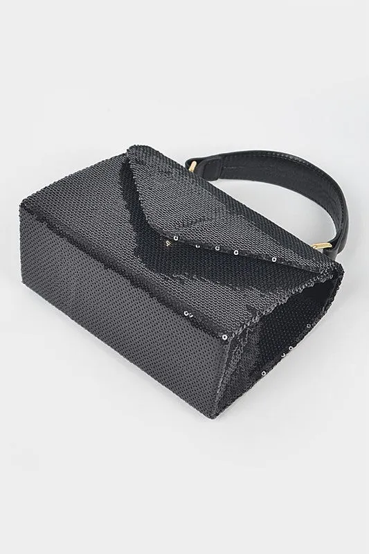 Sequins Top Handle Purse