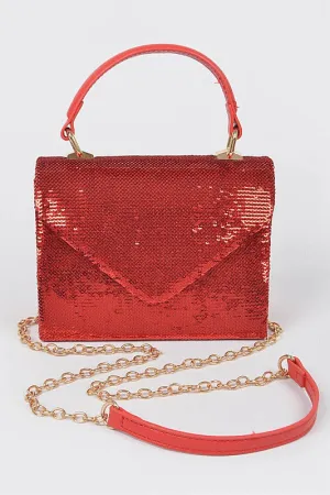 Sequins Top Handle Purse