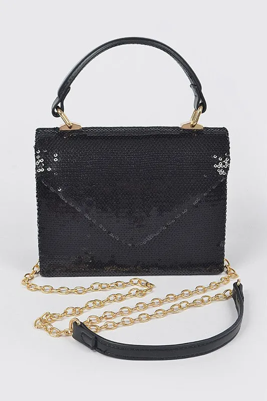 Sequins Top Handle Purse