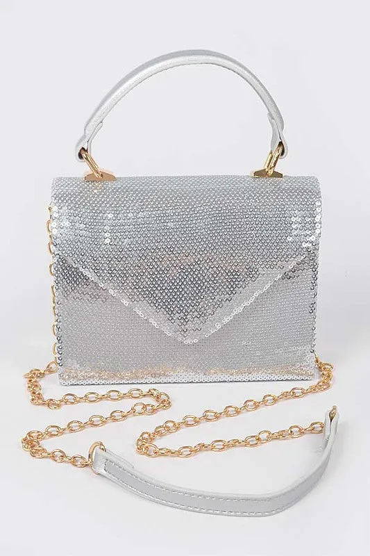 Sequins Top Handle Purse