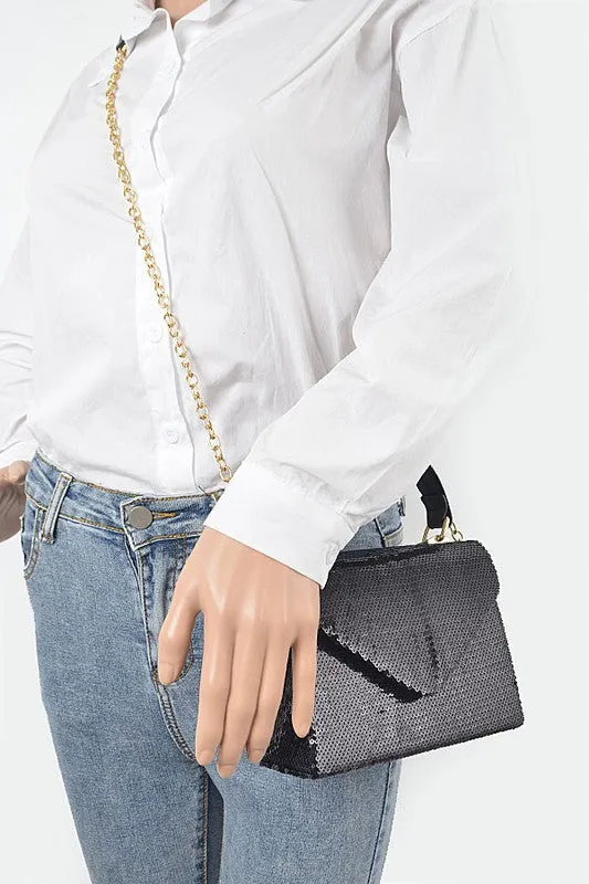 Sequins Top Handle Purse