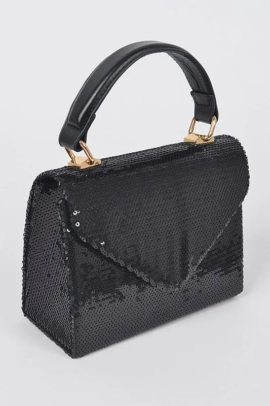 Sequins Top Handle Purse