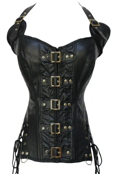 Sexy Halter Neck Lace-Up Slimming Faux