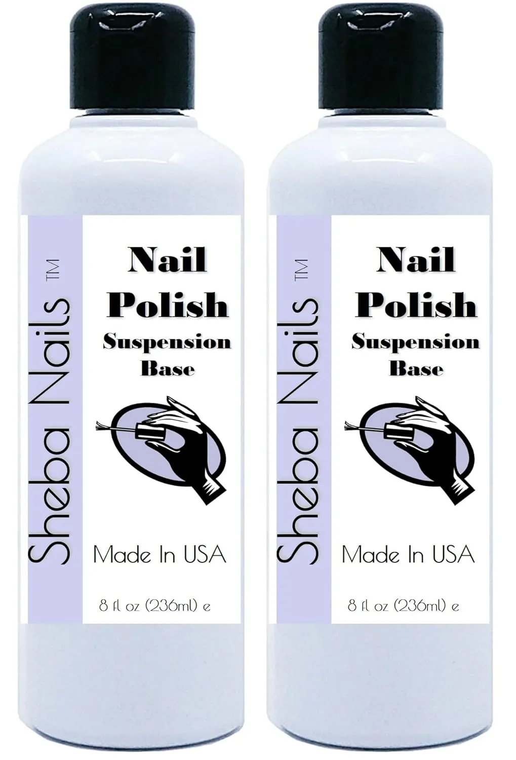 Sheba Nails Nail Polish Mixing Suspension Base - Vegan 10 Free- Make Your Own Nail Polish - Suspending Nail Polish Base - DIY Nail Polish - 2 Pack Set of 8 oz Bottles - (16 OZ total)