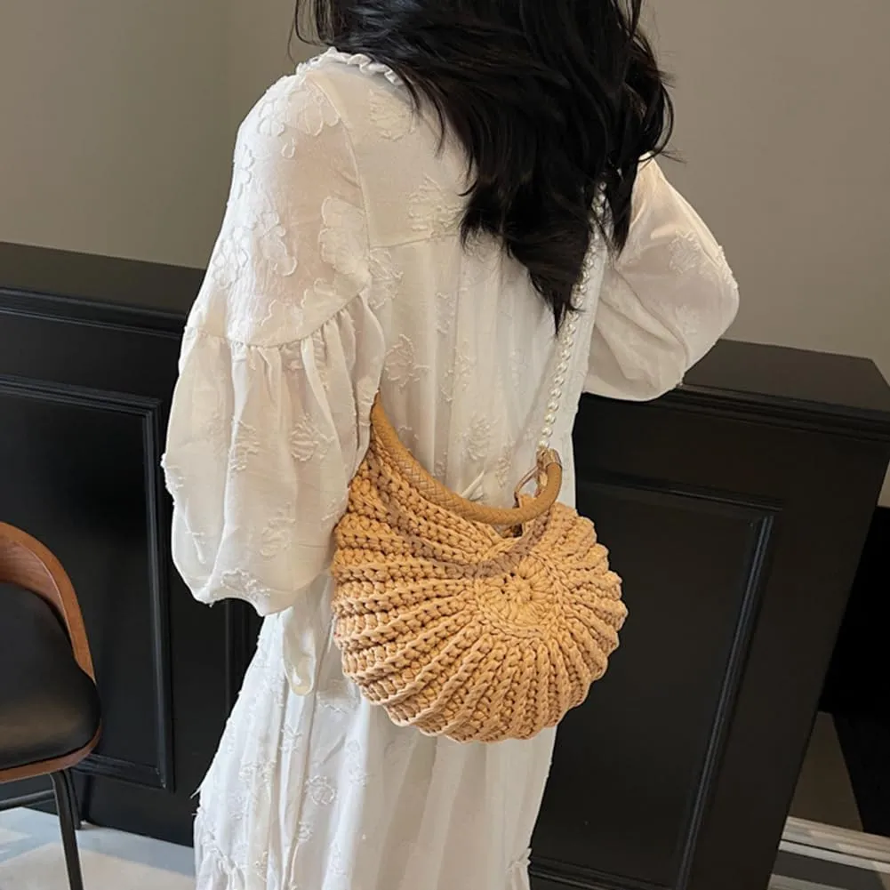 Shell Purse for Women,Handwoven Fashion Seashell Bag Luxury Shell Clutch Purse Unique Clutch Summer Beach Bag